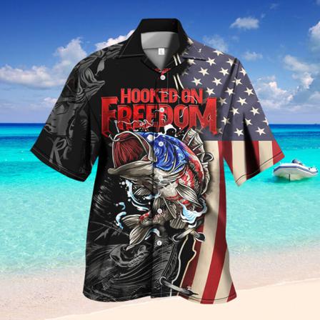 Män Independence Day T-shirt Lapel Neck Tee