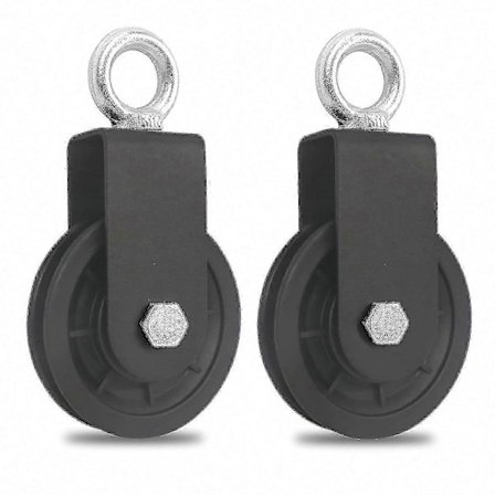 2 st 90 mm träningshjul för vajer - DIY lyfttillbehör med 160 kg lastkapacitet