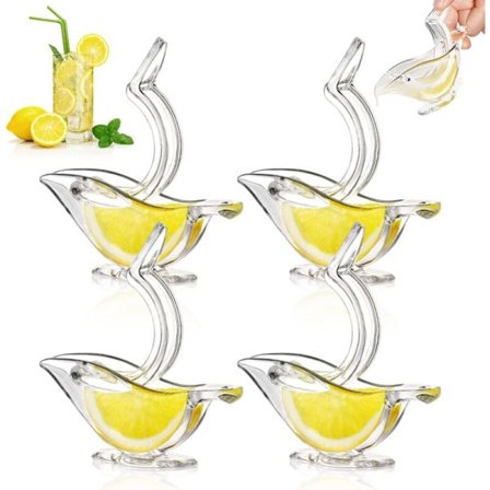Deluxe Design Individuel Citronpresser, Manuel Citronpresser Citrus Juicer Håndpresset Akryl Servise Transparent Serverings Servise (4 stk Hvid)