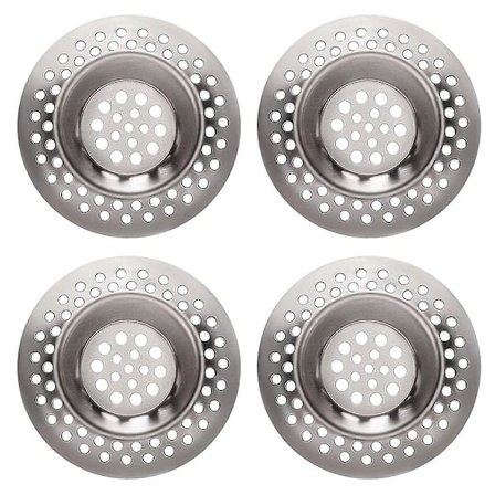 4 stk rustfritt stål vaskavløp plugg vaskfilter kjøkkenvask sil