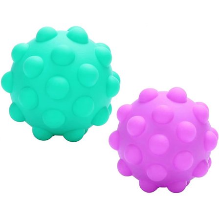 Pop Ball Push Bubble Fidget Leketøy 3D Silikon Stress Relief Fidget Baller Dekompresjon Bærbar Anti Stress Ball Leker (2-Pakning)[YATOY]