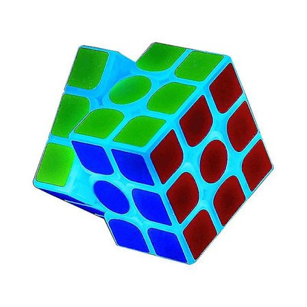 3x3 Glow In The Dark Magic Speed Cube 3d Brain Rune Iq Puzzle För Barn Och Vuxna (blå Fluoresc (FMY)