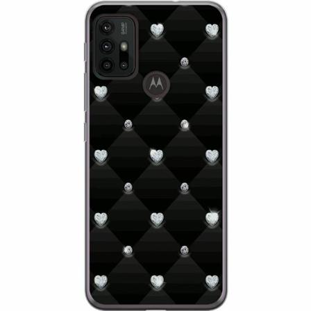 Motorola Moto G30 Genomskinligt Skal Bling Heart