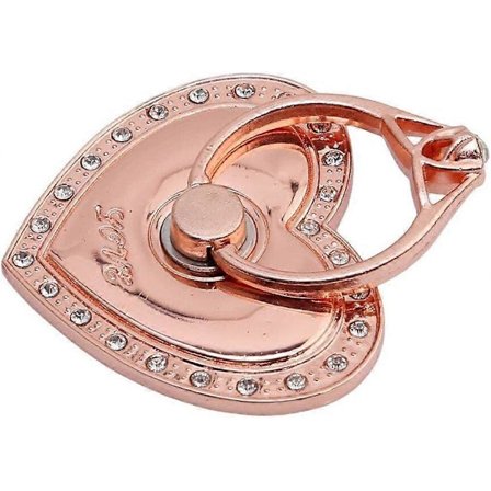 Metall Hjärta Form Metall Ringhållare, 360 Graders Rotation, Universell Mobiltelefon Ställ Fingerhållare