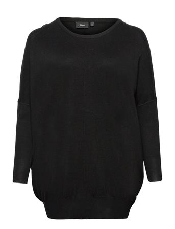 Mcarrie, L/S, Knit Tunic Pulllover Svart Zizzi