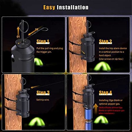 6 stk. Snublealarm 12 Gauge Camping Snubletråd Alarmenhet