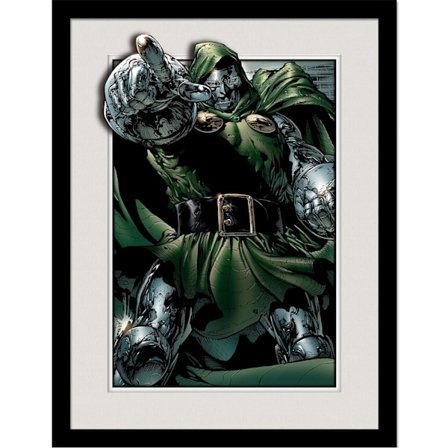 Marvel Doctor Doom Rule inramad affisch 40cm x 30cm Grå/Grön/Svart