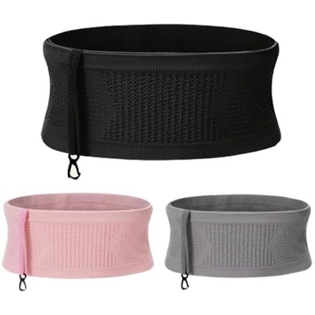 Pustende midjekjede midjebelte skjult mal midjeveske kvinner hennes mageveske port løping mobiltelefonholder nøkler pengeholder svart L Svart