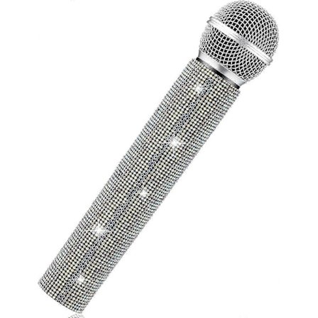 Mikrofon Leksak Mikrofon Låtsas Glitter Strassdekorerad Mikrofon För Sta Broaast(ab )-Ribn