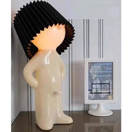 Kreativ lampe Fræk dreng Genert mand Lille natlampe Boligindretning EU-stik, Sort