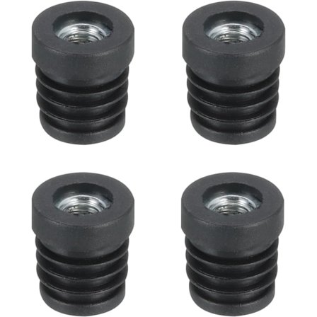 Stk M8 Gjenge Runde Rør Endestykker for 19mm Diameter Runde Rør, Svarte Runde Plast Endestykker for Hjulstol, Møbelben Endepropper