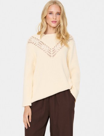 Saint Tropez Gilbertasz Pullover - Cream - S