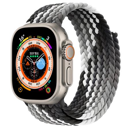 Punottu Solo Loop Apple Watch -ranneke 40 mm 44 mm 49 mm 45 mm 41 mm 38 mm 42 mm Elastinen iWatch-ranneke sarjoille 9 8 7 se Ultra 2 Musta älykäs S-