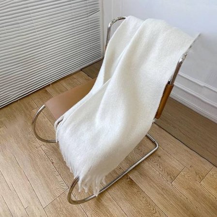 Mohair Dame Tørklæde Lange Tørklæder HVID