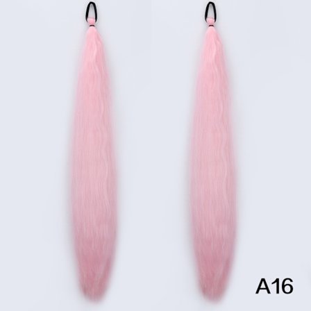 2 st/pack Syntetisk 24 tum färgglada flätor vävda hästsvans hårförlängningar med elastiska gummiband hårtillbehör