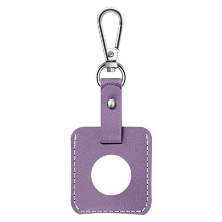 AirTags läderöverdrag med fyrkantig form och nyckelring - Lila