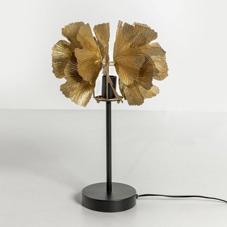 Metallinen lamppupöytä, 41x41x65cm, Ruskeakultainen/Musta