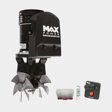 Kit de propulsor de proa Max Power CT100, 12 V, 96 KgF, montagem em túnel, 2 hélices, com joystick + fusível e suporte de fusível, adequado para 