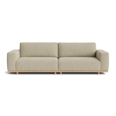 Fjord 3-Sitzer-Sofa in Nordic Dunkelbeige, skandinavisches Design, einfarbig mit bequemer Polsterung, 84cm, modern, zeitlos und komfortabel.