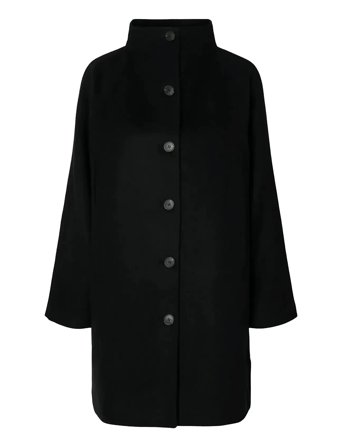 Slfvinni Wool Blend Coat Noos Black Selected