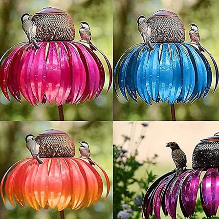 Utomhusfågelmatare Blomformad Design Trädgårdsdekoration