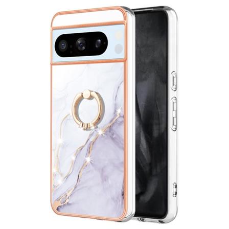 Skal Med Ringhållare Google Pixel 8 Pro Vit Marmor