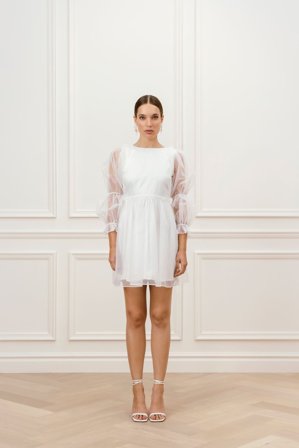Malina Bridal - Alison mini dress - S - White
