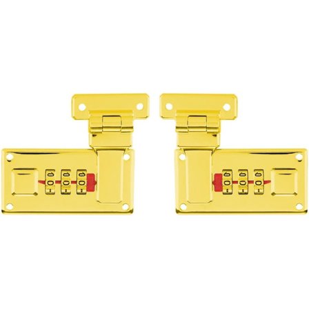 (Guld) Kombinationslås til 2-delt værktøjskasse, kombinationslås til bagage, 3-cifret override-kode.