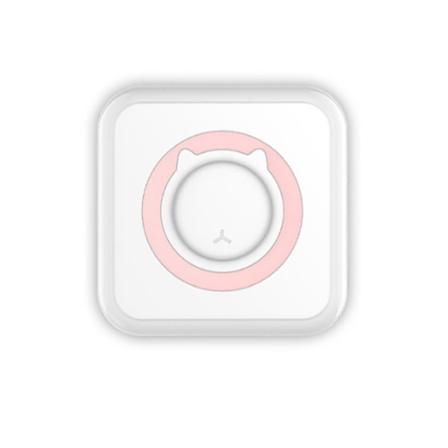 Praktisk minilomme termisk Bluetooth-mobiltelefon fotodataprinter (lyserød (+5 udskriftspapirruller) til afsendelse af klistermærker)
