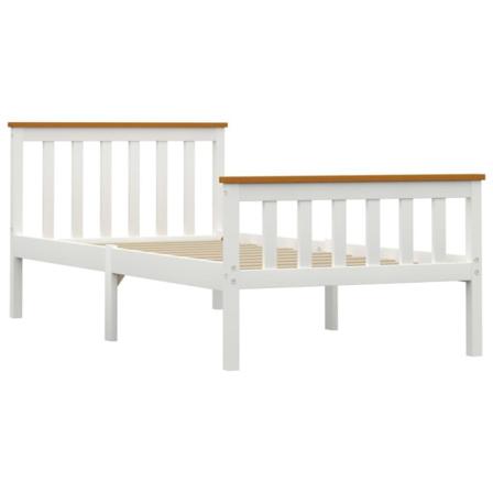 Vidaxl Sängram Vit Massiv Furu 100x200 Cm Vit