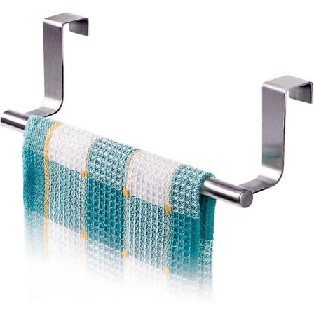 Ovipyyhe, ruostumattomasta teräksestä valmistettu tanko voidaan ripustaa kaapin oveen, asennus ei vaadi porausta, 24 cm