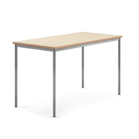 Desk SONITUS, 1600x800x900 mm, beige linoleum, alu grey
