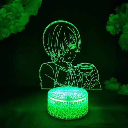 WJ Akryyli 3D-Lamppu Anime Musta Palvelija Makuuhuoneen Sisustukseen Yövalo Lapsille Syntymäpäivälahjaksi Huoneen Työpöydälle Led-Valo Manga Musta 