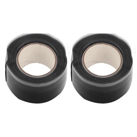 2 stk. Silikone Grips Tape Selvsmeltende Fleksibel Dobbeltsidet Forsegling til Kano Kajak Kulfiber Dragebåd Pagajer Sort