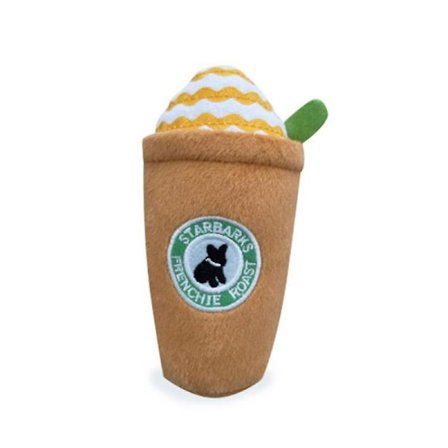 Mjuk interaktiv leksak i form av en kaffekopp, hållbar hundröst leksak tugga rengöringsprodukter husdjur (fläck brun)