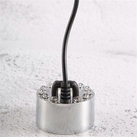 Mini Mist Maker, 12 LED Mister Fogger Vattenfontän Damm Dimmaskin Atomizer Luftfuktare för Ha