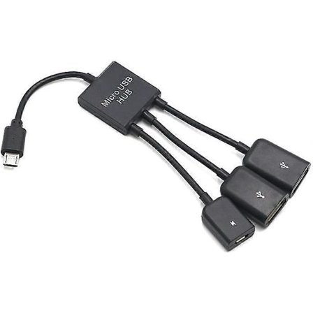 3-in-1 USB OTG -kaapelisovitin, 3-in-1 Micro USB HUB -sovitin virralla, 3-porttinen lataus OTG-isäntäkaapelisovitin Micro USB Hub USB OTG -