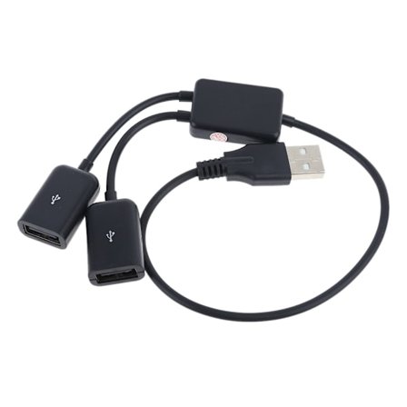 USB 2.0 han til dobbelt hun adapter Hub kabel USB OTG splitter stik 13,7 tommer