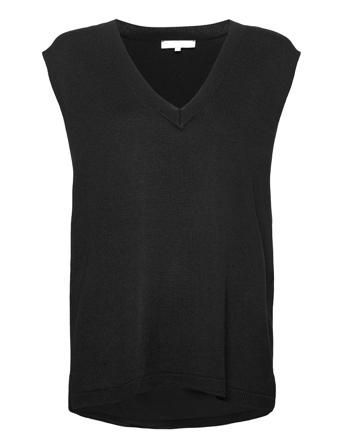 Srmarla V-Neck Loose Fit Knit Vest Black Soft Rebels