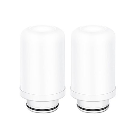 Vandfilter Udskiftningspatroner, Keramisk Filter Udskiftning, Vandhanefiltreringssystem, Aktivt Kulfilter, (Keramisk Filterpatron x 2)