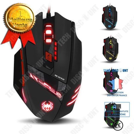 Souris Gaming - TD - Kabel - Justerbar DPI - Bakgrundsbelysning - Ergonomisk design