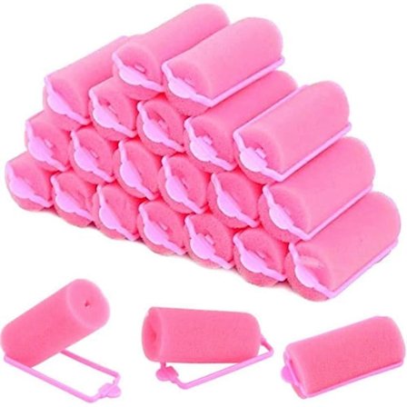 30 Stycken Skum Svamp Hårspolar Rosa Locktänger Mjuka Svamp Hårspolar Stylingverktyg Skadar Inte Frisyren för Kvinnor och DIY Barn (25mm)