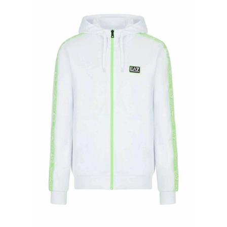 Emporio Armani Ea7, Zipped hooded jacket Biały, Mężczyzna, Rozmiar: S