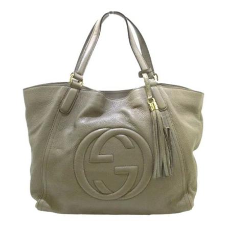 Gucci Vintage Pre-owned Læder totes Grå, Dame Vintage Tasker, Størrelse: ONE Size