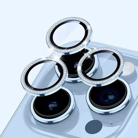 Bling Glitter Diamant Kameralinsskydd Fodral kompatibelt iPhone 16 15 14 13 11 Pro Max Plus Skärmskyddsfilm kompatibelt iPhone 16E Pro