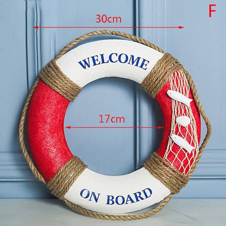 Marin Medelhavs Familj Prydnad Livboj Vägg Hängande Ho