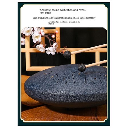 6-tums 8-tons Ljudregntrumma Utomhus Regntrumma Percussioninstrument Yoga Meditation Exklusiv Mörkblå