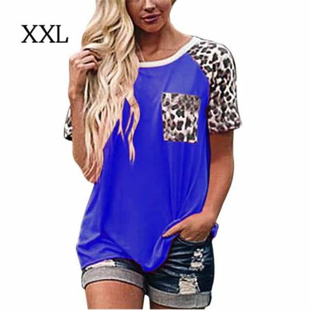 Dam T-shirt Rund Hals Blus Printed Kortärmad Topp