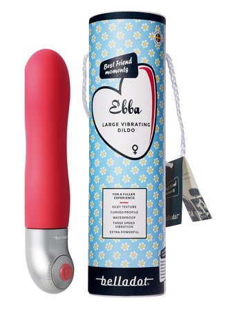 Belladot Ebba Large Vibrating Dildo Red - Red - ONE SIZE