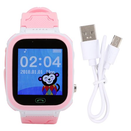 Barn Smart Watch Rosa Positionering Telefon Klocka IP67 128x128 TFT Skärm